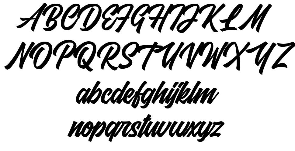 Fresty Script font specimens