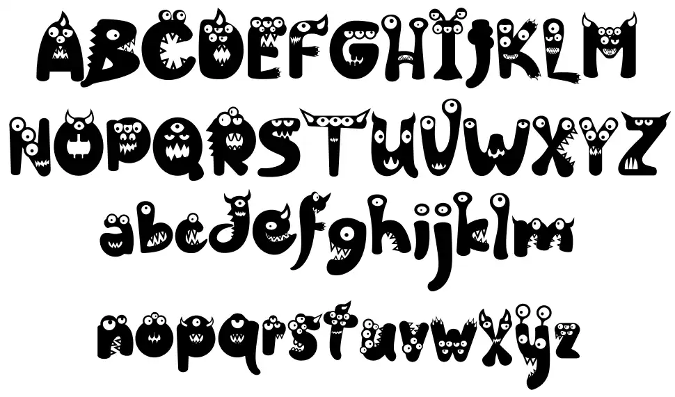 Friendly Monster font Örnekler