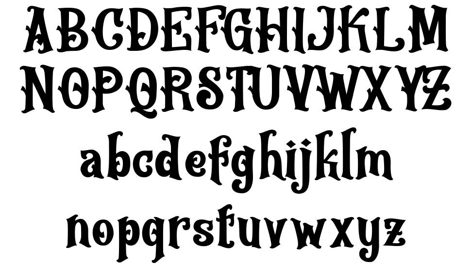 Frighted font specimens