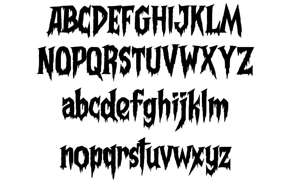 Frightmare font specimens