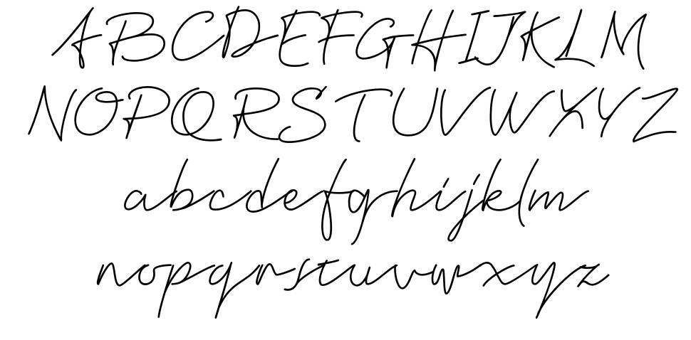 Frisha Signature font specimens