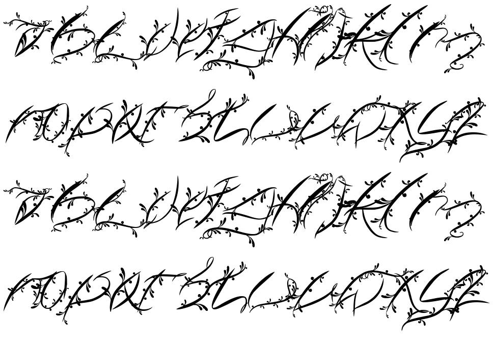 FTF Leafy Lopstonesia font Örnekler