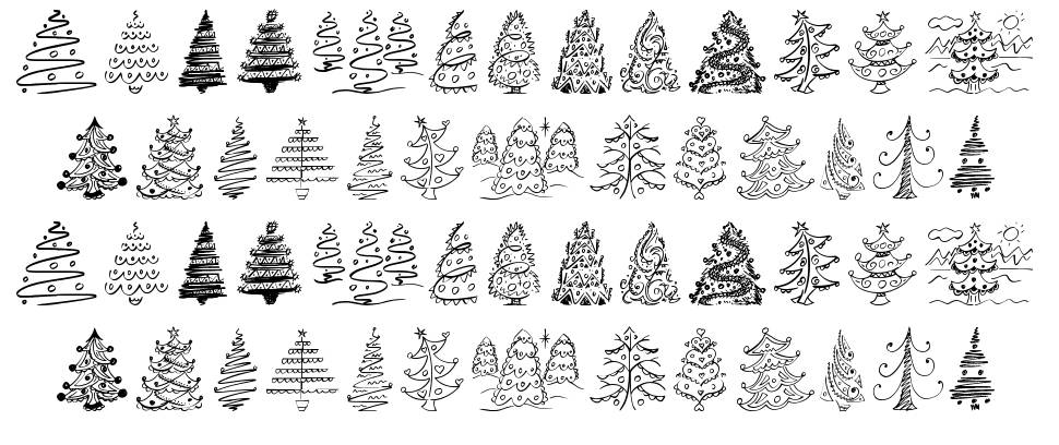 Fun Christmas Trees font specimens