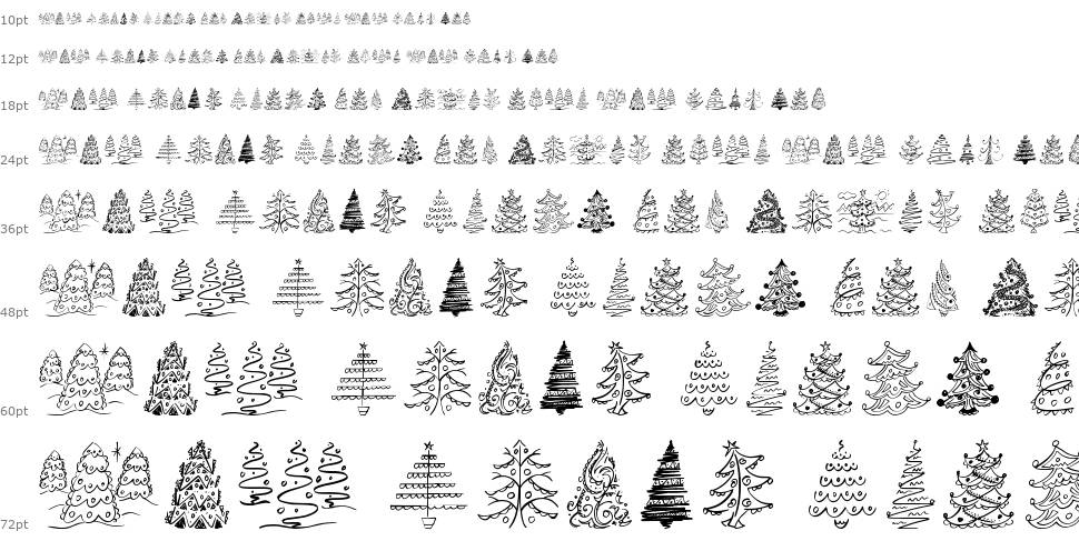 Fun Christmas Trees písmo Vodopád