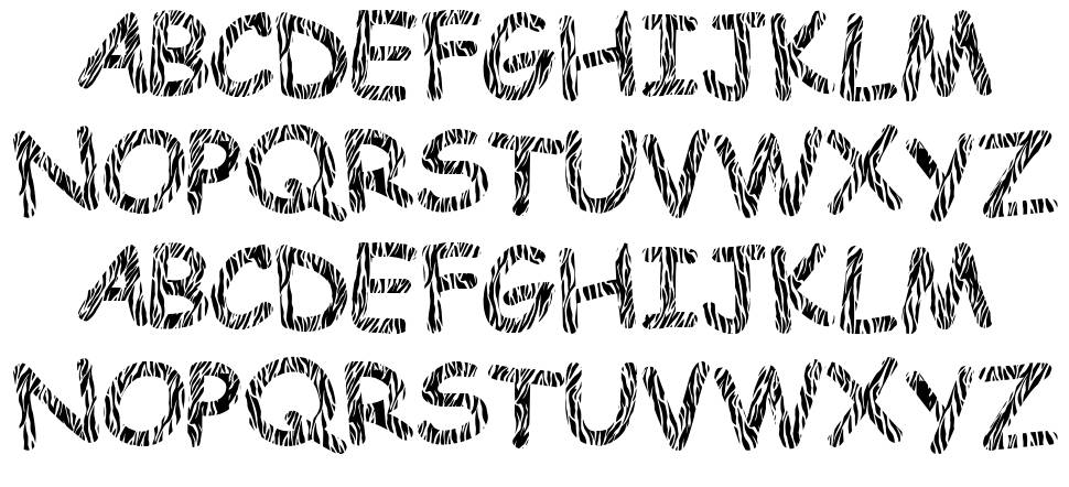 Funny Zebra font specimens
