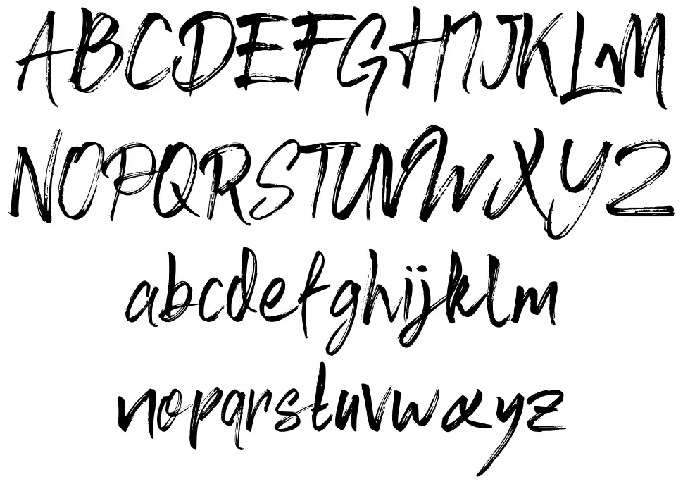 Fusha Brushfont specimens