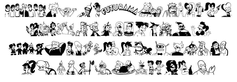 Futurama All Hail The Hypnotoad フォント 標本