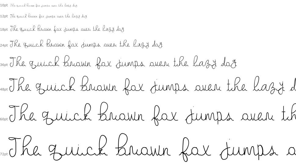 Gabbi's Handwriting font Waterfall