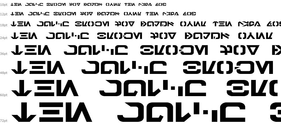 Galactic Basic font Waterfall