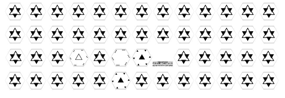 Galactica Pyramid Card Game шрифт Спецификация