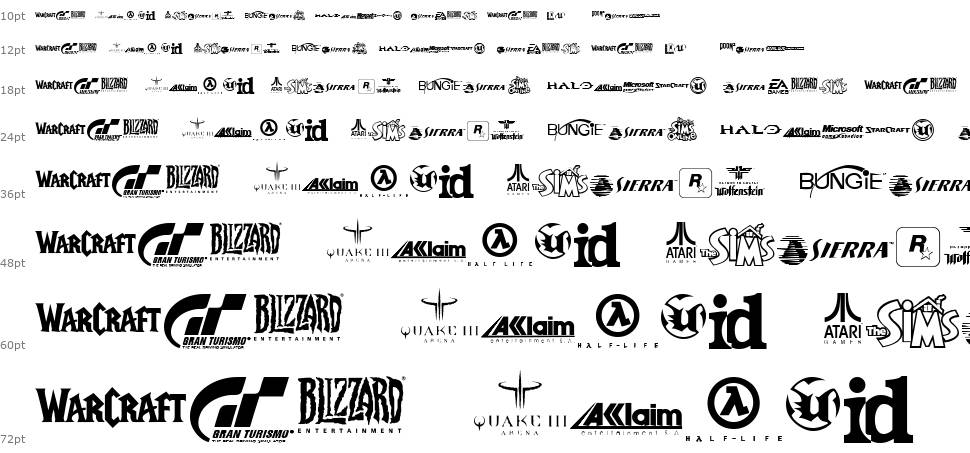 Game Logos písmo Vodopád