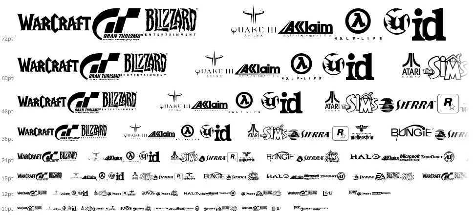 Game Logosfont waterfall