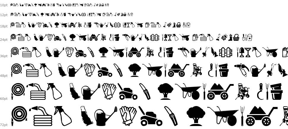 Garden Icons font Waterfall