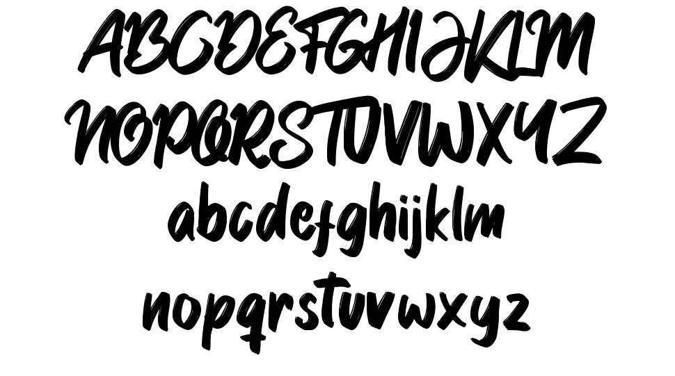 Garlobrush font Örnekler