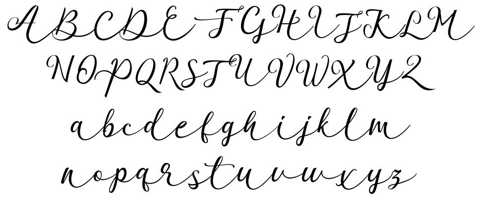 Garnita Script font specimens