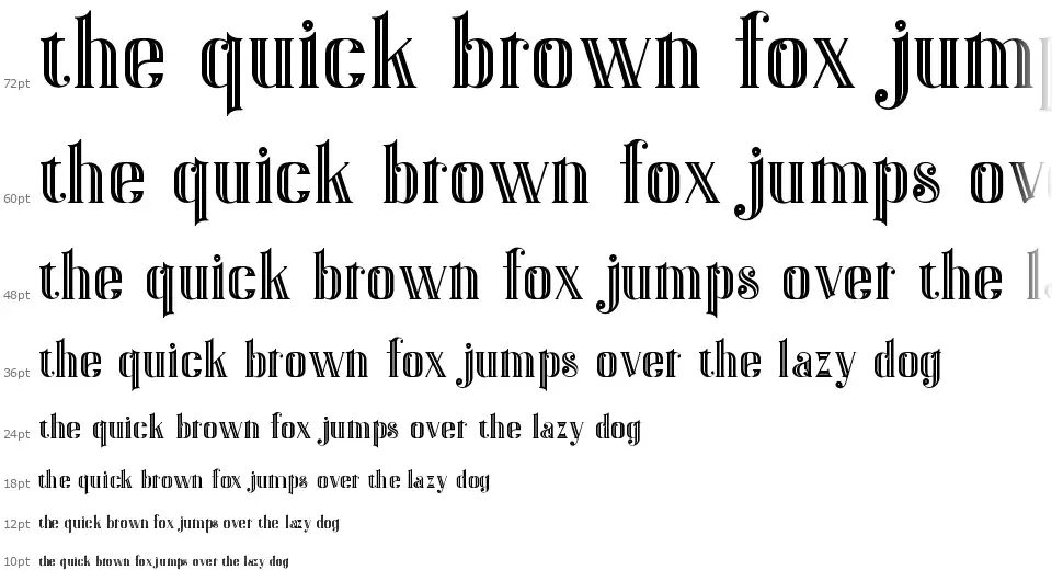 Gatsby Inline font Waterfall