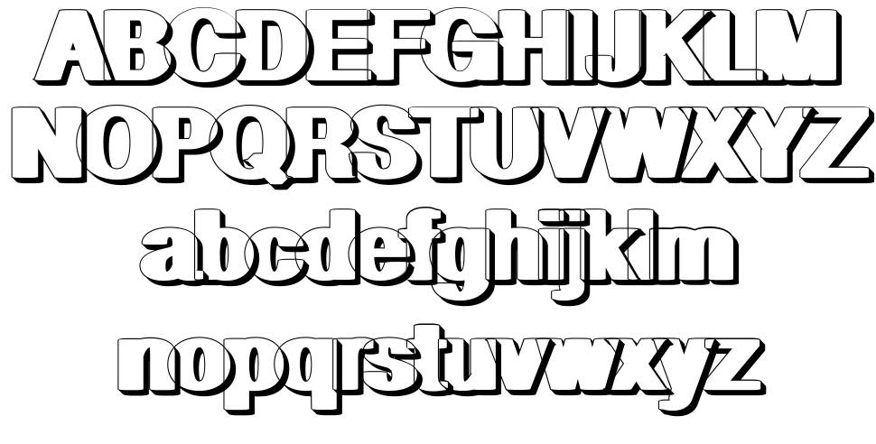 Geometric Shadow PW font specimens