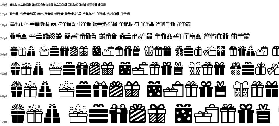 Gifts Icons フォント Waterfall