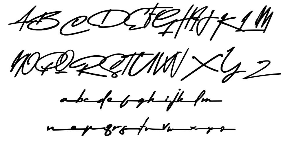 Gilberta Signature fonte Espécimes