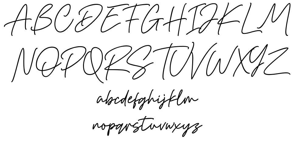 Gisellia Signature font specimens