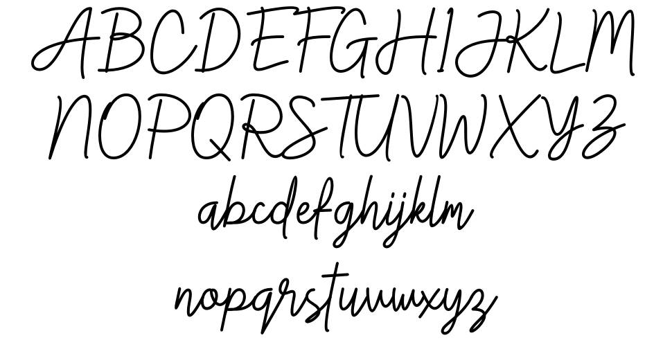Gittany Signature font specimens