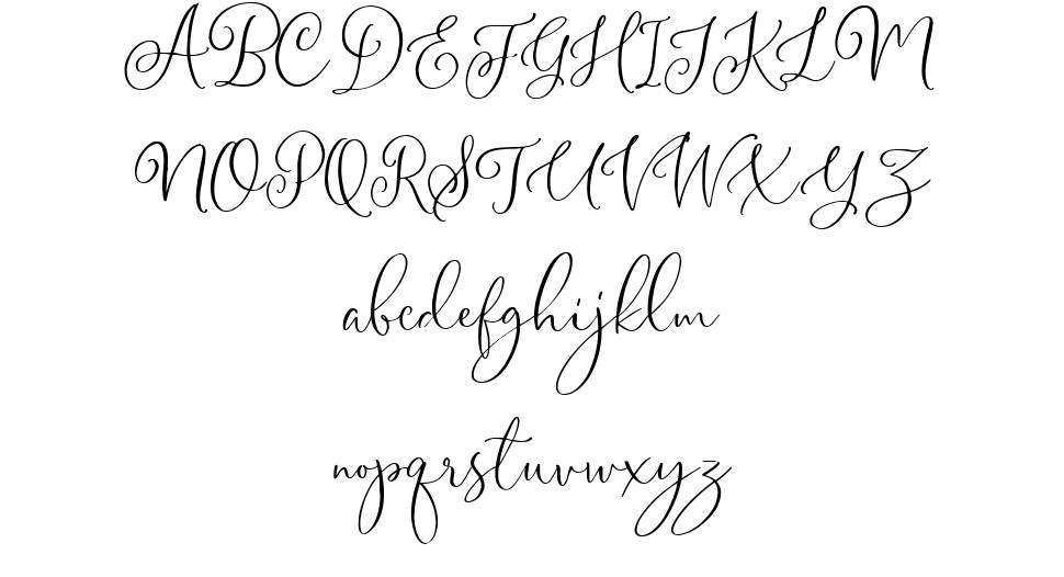 Gladiolus Script font Örnekler