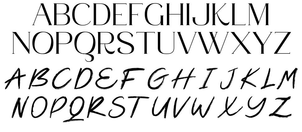 Glemor Typeface font specimens