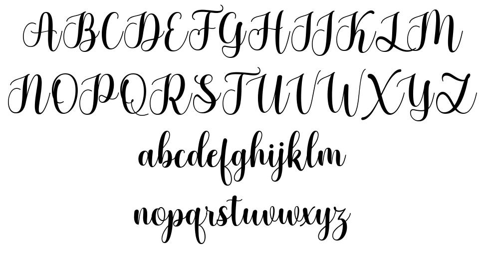 Glistening Script font specimens