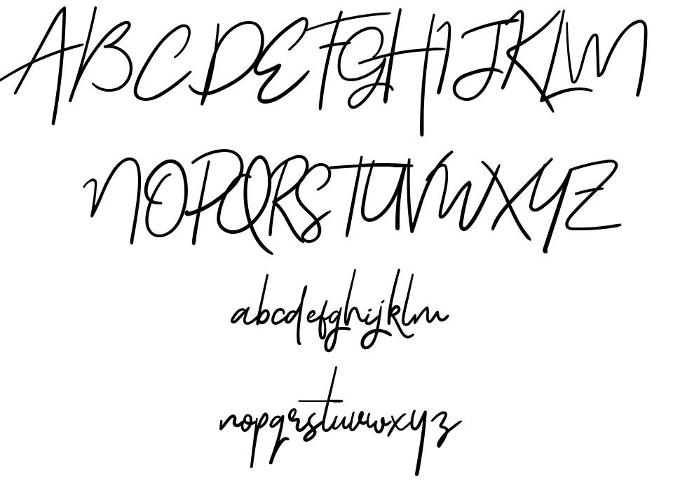 Gloriant Signature font specimens