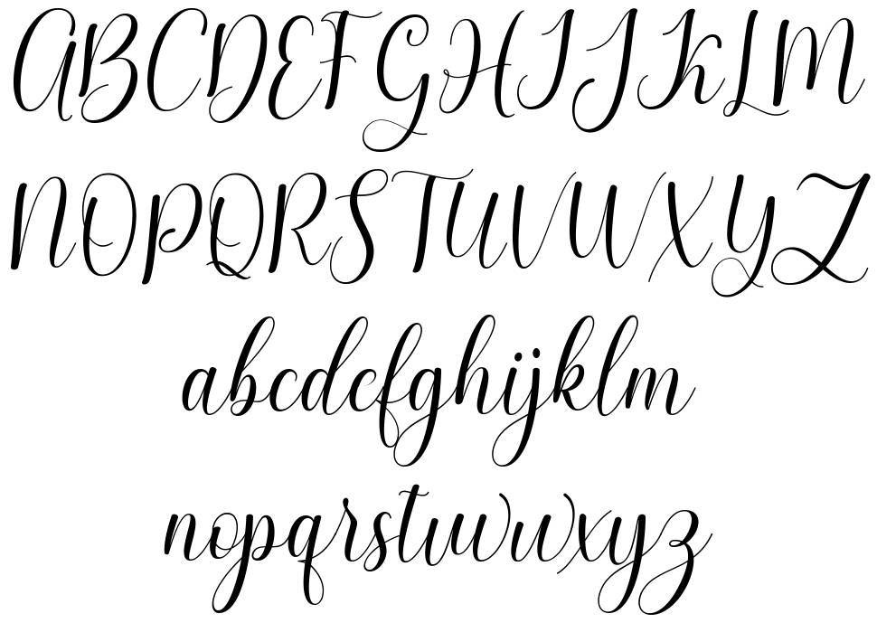 Glowing Script font specimens