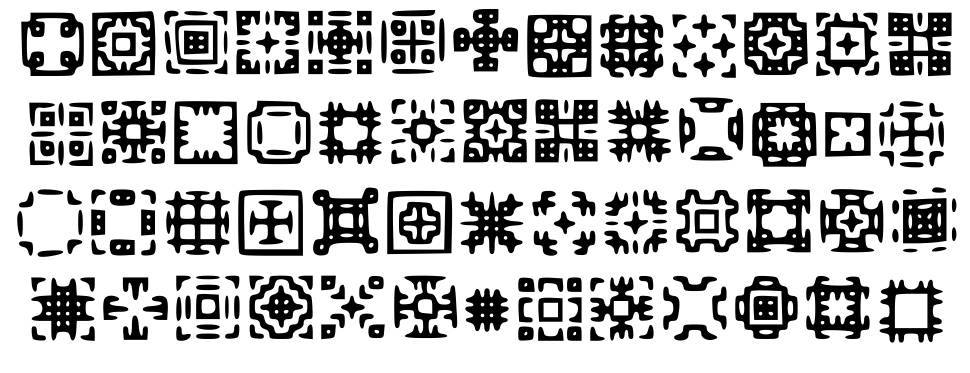 Glypha písmo Exempláře