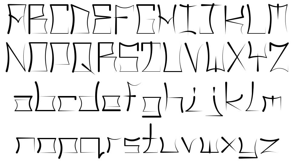 Glyphic font specimens