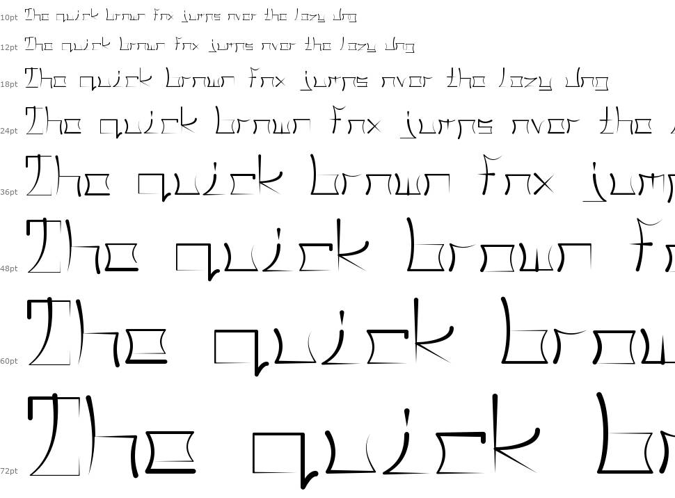 Glyphic písmo Vodopád