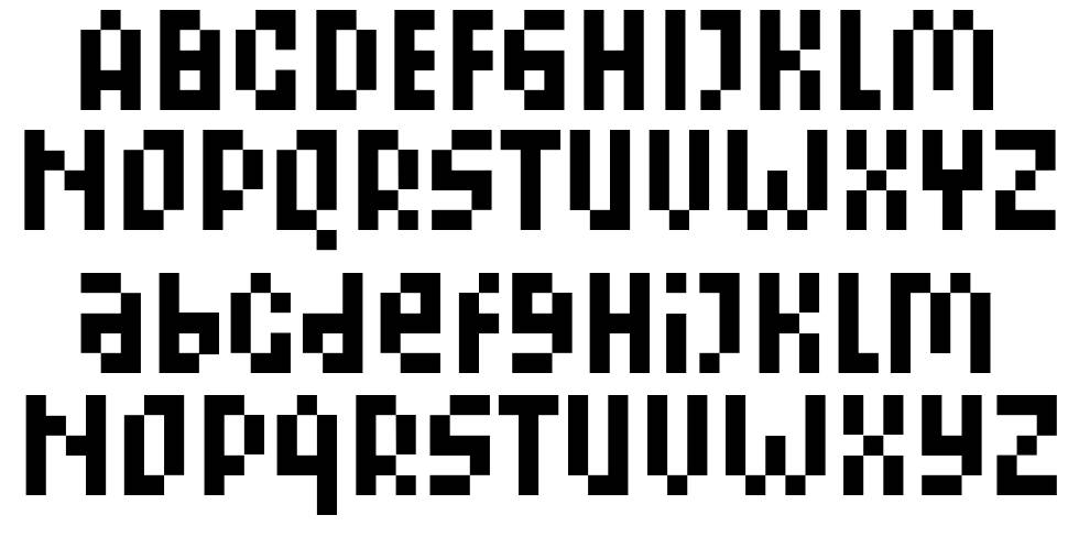 Gorgeous Pixel font specimens