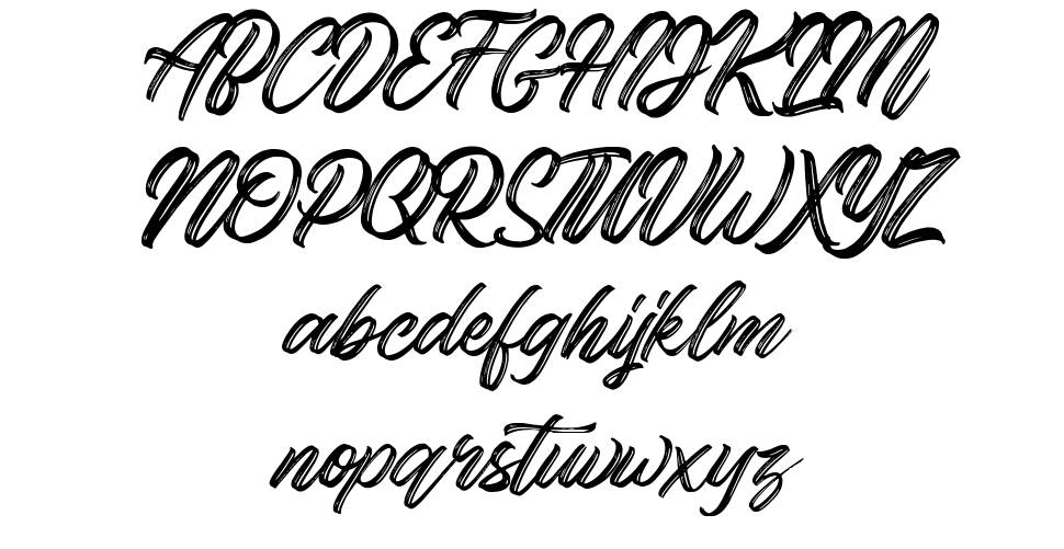 Gorgeous Script Typeface font specimens