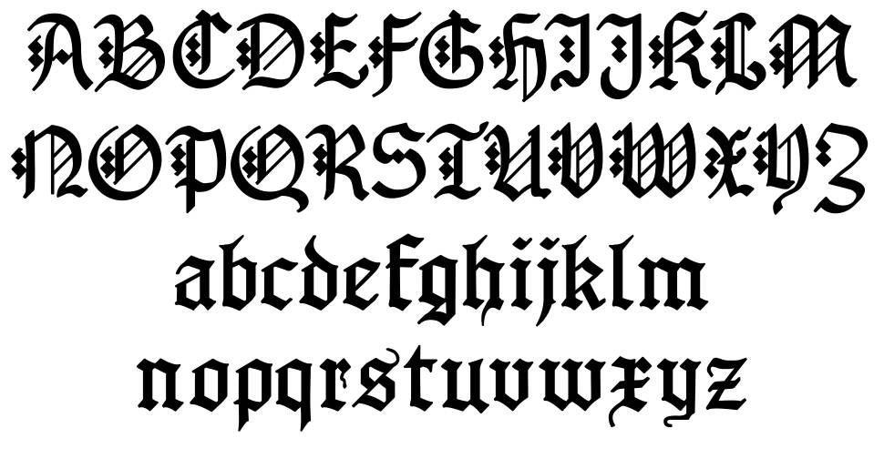 Gotenborg Fraktur 字形 标本