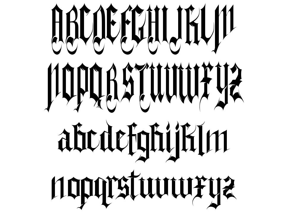 Gothferatu písmo Exempláře