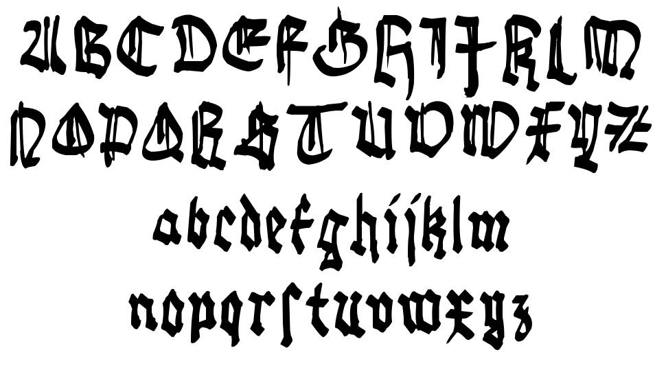 Gothic Bozo písmo Exempláře