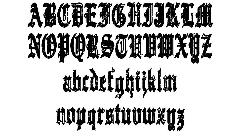 Gothic Destroyer font specimens