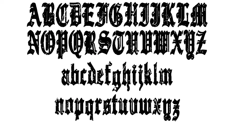 Gothic Destroyer font specimens