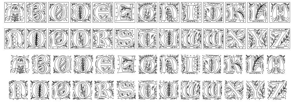 Gothic Illuminate písmo Exempláře