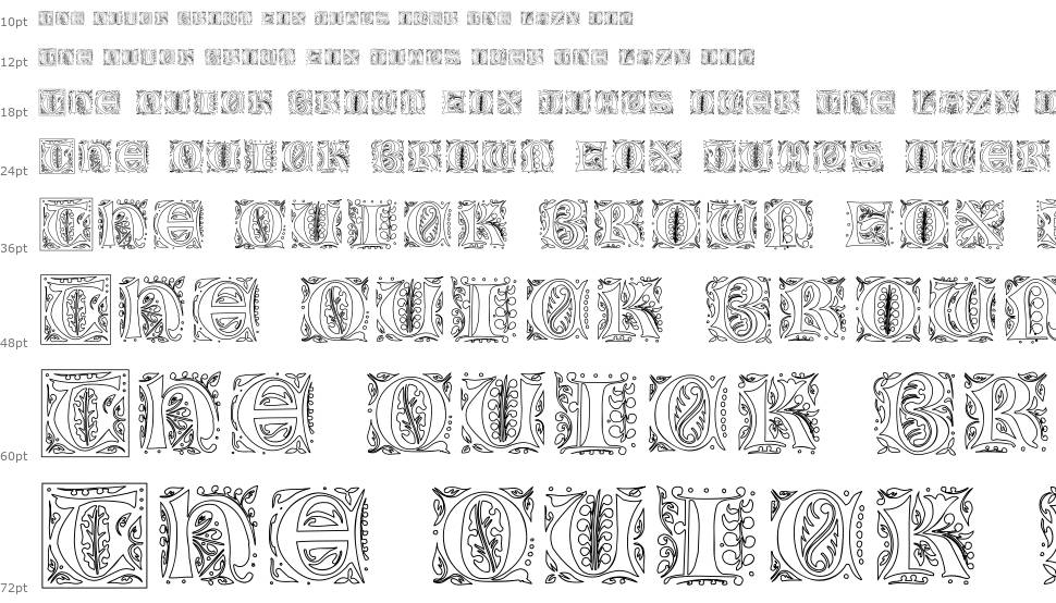 Gothic Illuminate písmo Vodopád