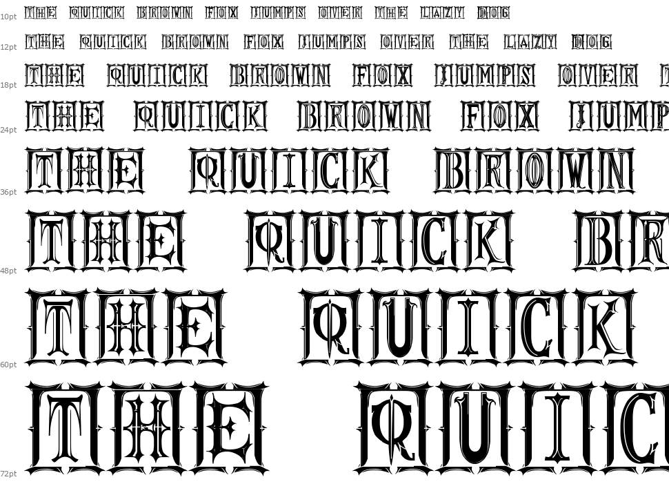 Gothic Kapital ST font Şelale