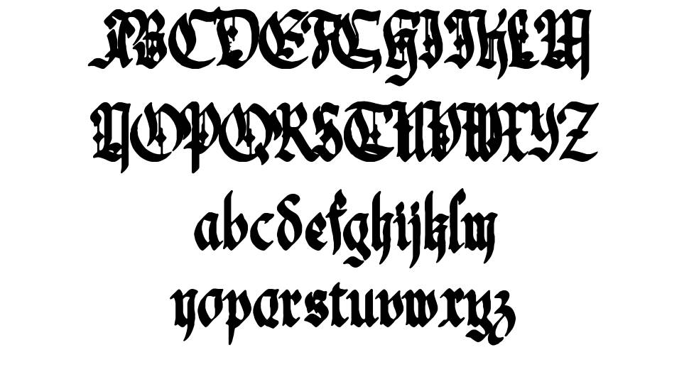 Gothic Notausgang 字形 标本