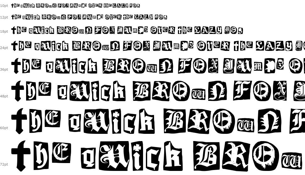 Gothic Punk шрифт Водопад