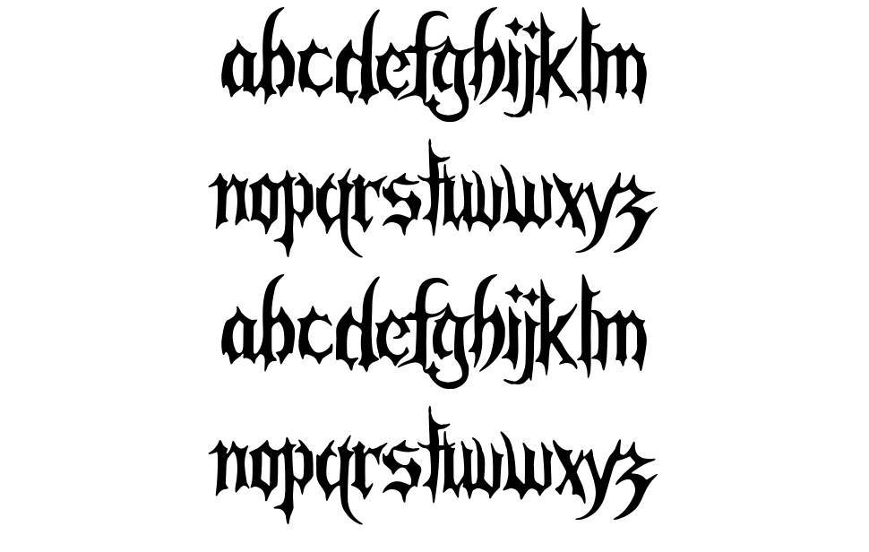 Gothic War шрифт Спецификация
