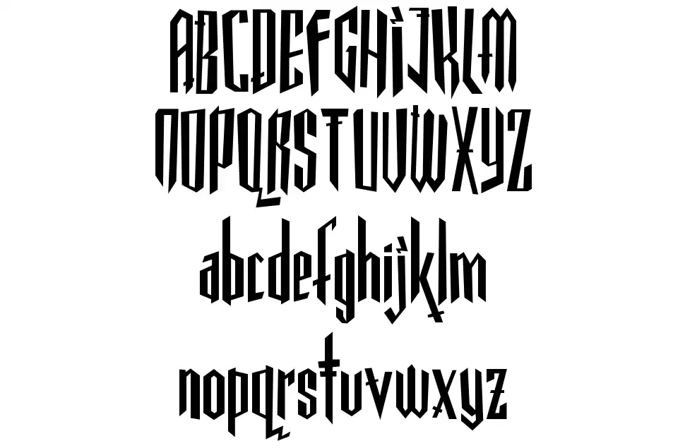 Gothickella font Örnekler