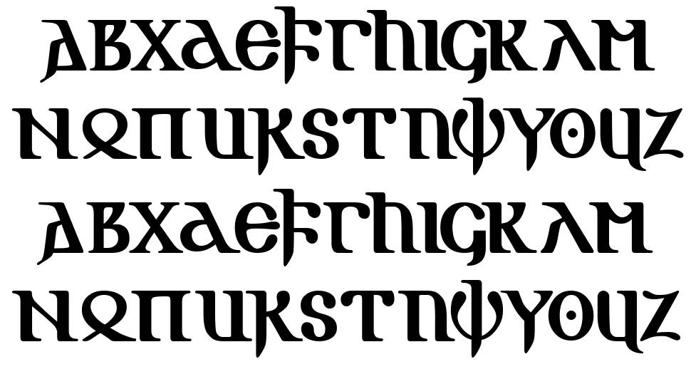 Gotic AOE font specimens