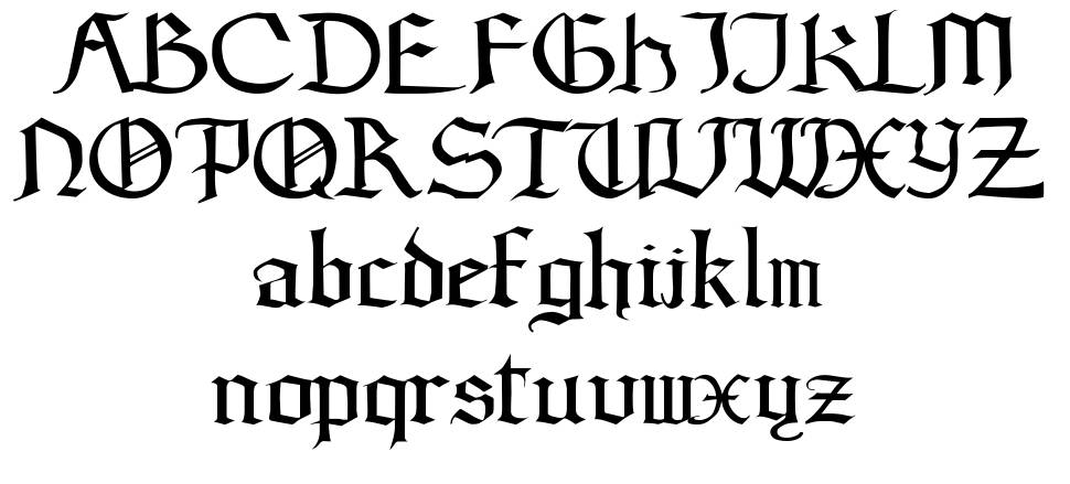 Gotic Ween písmo Exempláře