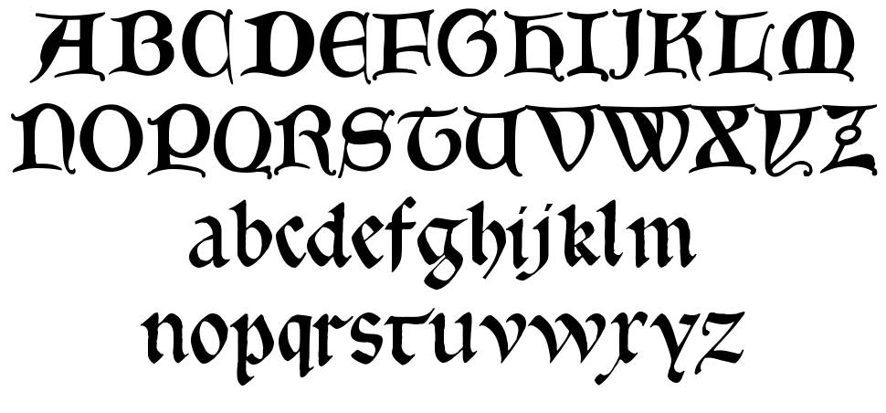 Gotica Bastard 字形 标本